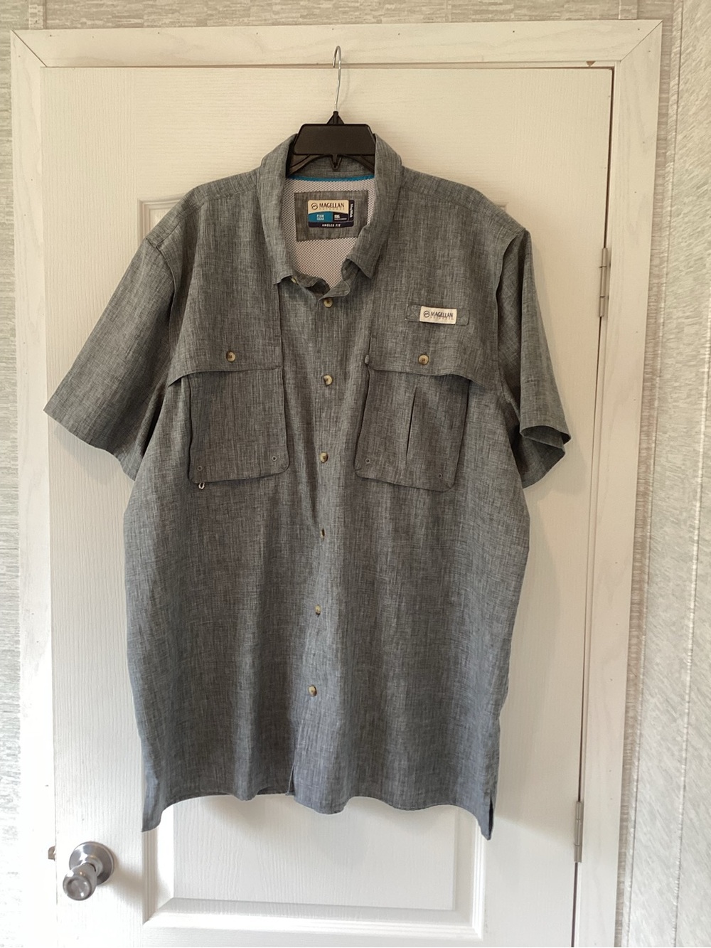 Magellan Outdoors Short-Sleeve Button-Down Shirt - Gray 2XL EUC